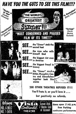 Watch Free The Worlds Greatest Sinner (1962)